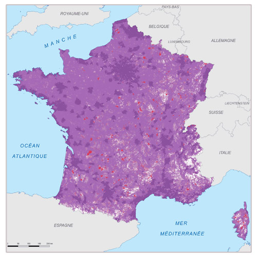 Carte De France. Carte du réseau de SFR