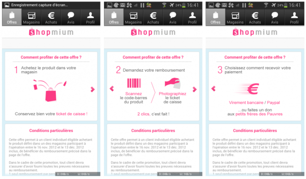 Shopmium sur Android