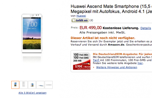 huawei ascend mate allemagne germany
