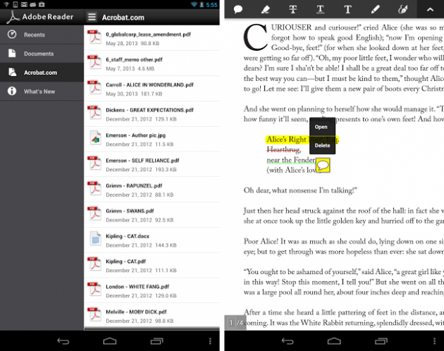 Android Adobe Reader 10.6.0