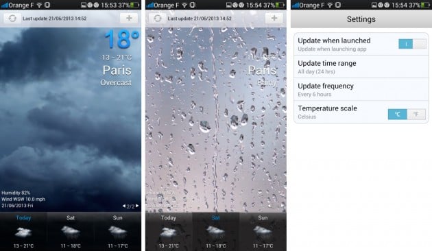 android oppo find 5 weather meteo app widget