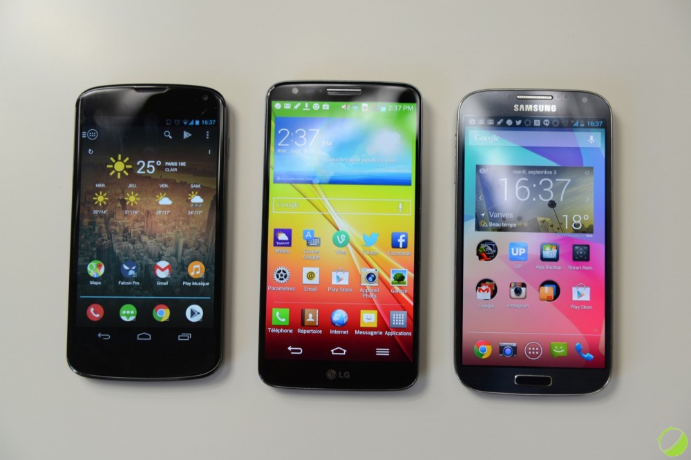 LG Nexus 4 vs LG G2 vs Samsung Galaxy S4