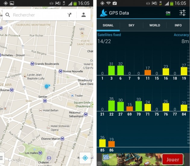 android samsung galaxy s4 active gps data localisation