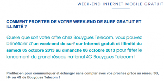 bouygues telecom week end lte 4g gratuit france 01