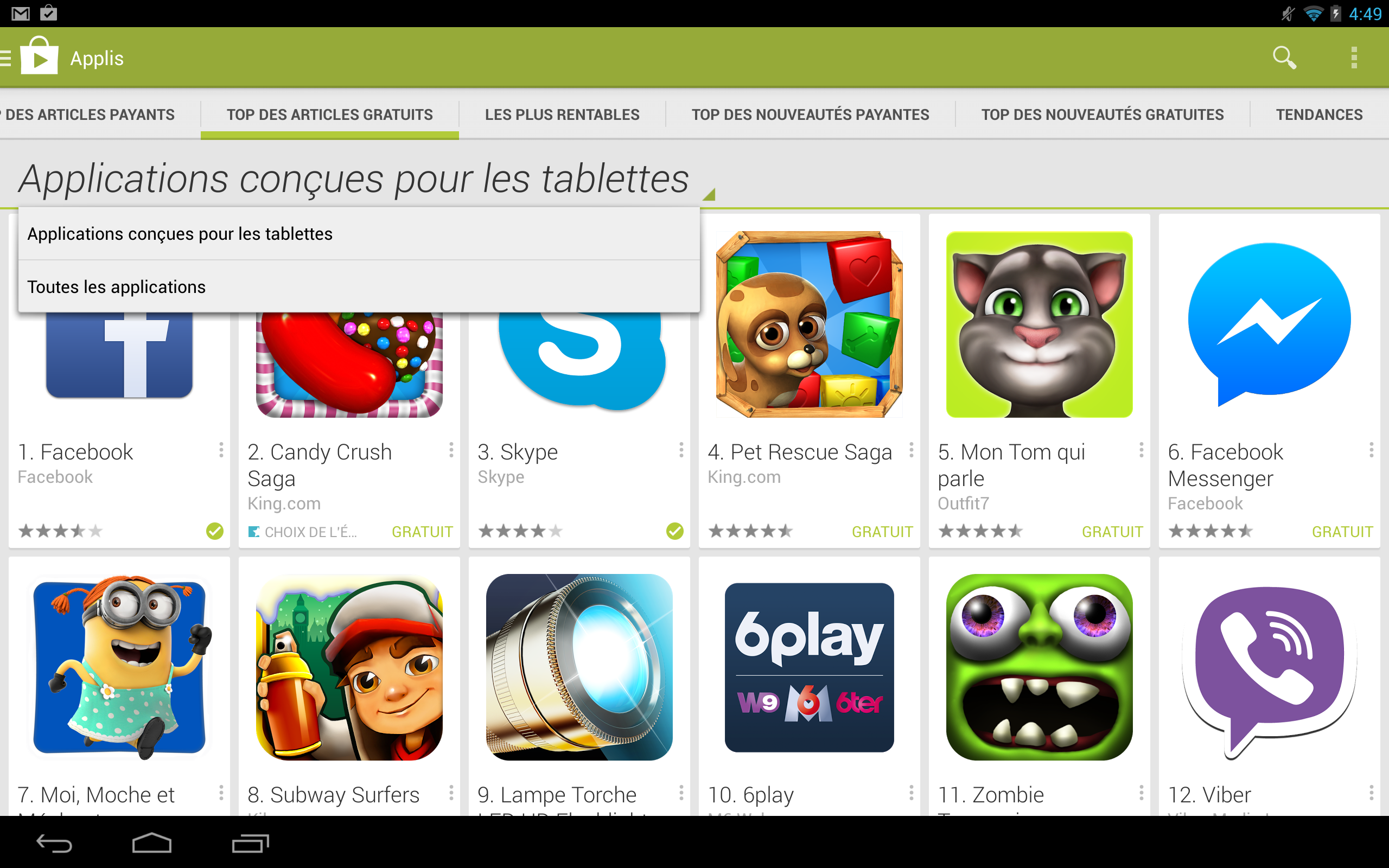 jeux gratuit play store tablette