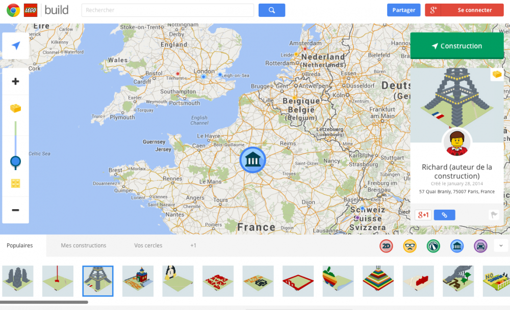 Tour eiffel Lego Google Chrome Google Maps image 0