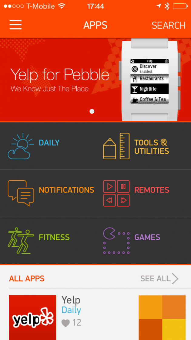 Pebble-app-store-smartwatch-application