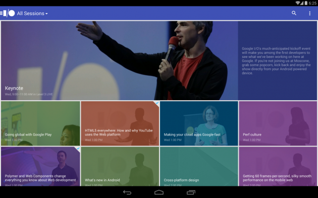 android app google i:o 2014 tablette image 01