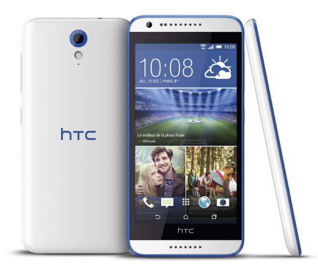 HTC Desire 620 Blanc Bleu 3 vues