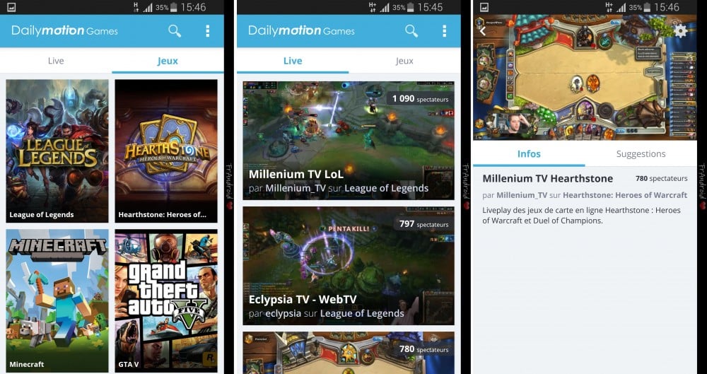 dailymotion games appli android