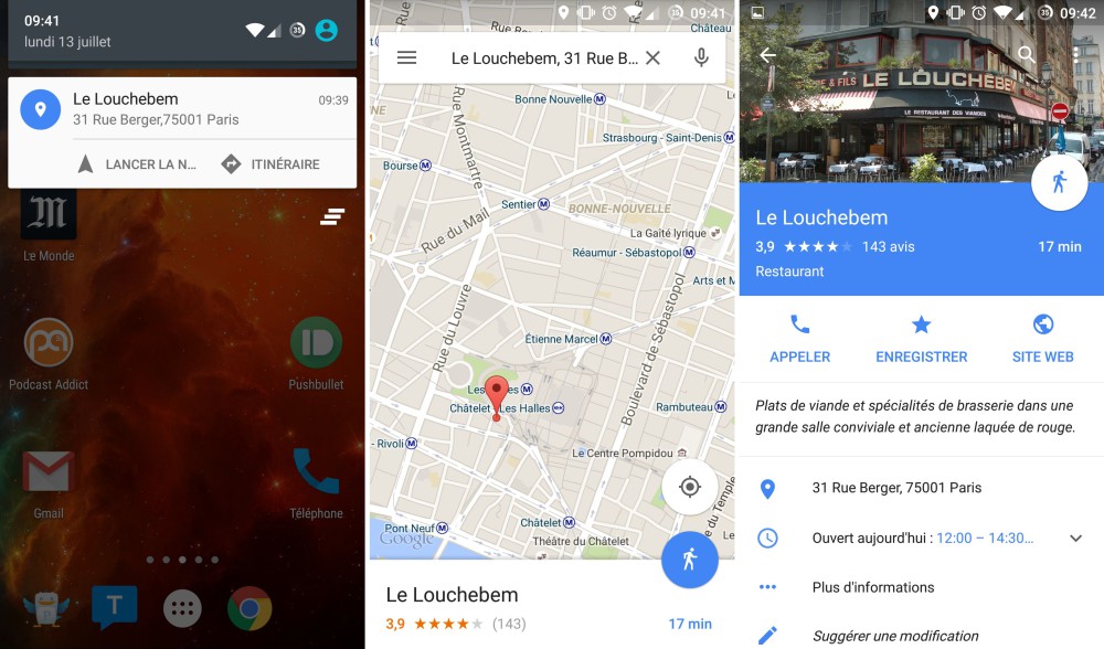 google maps envoi smartphone