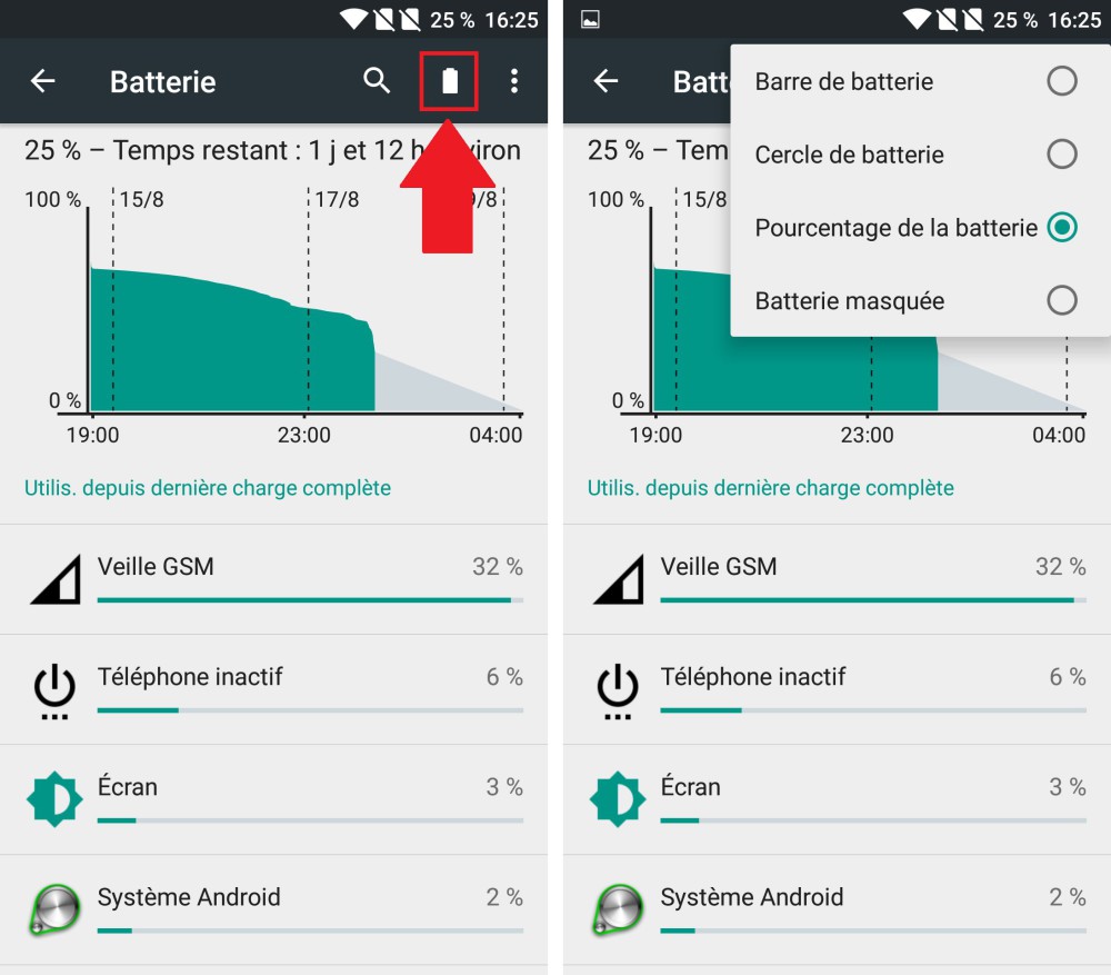 icone batterie oneplus 2