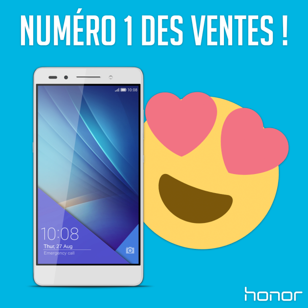 Le Honor 7 était numéro 1 des ventes smartphones chez Amazon France, LDLC et GrosBill moins de 7 jours après sa commercialisation