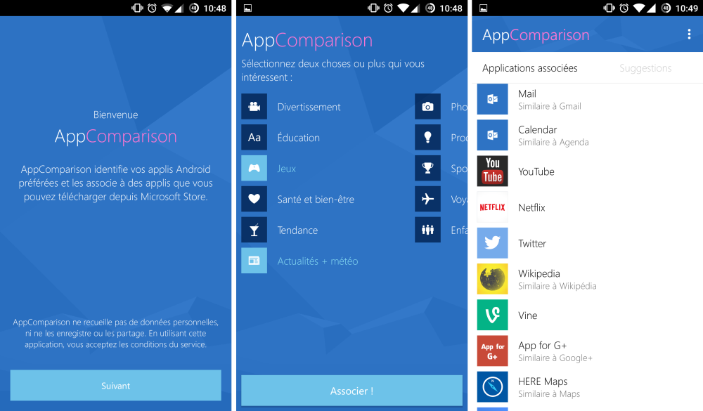app comparion windows android 2