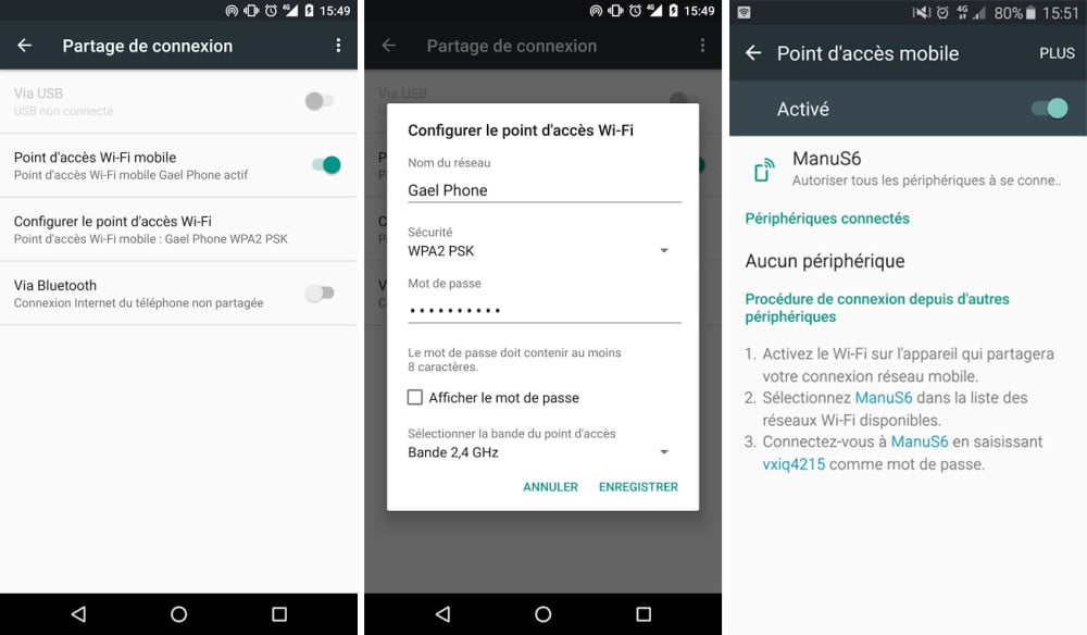 comment partager la connexion wifi iphone