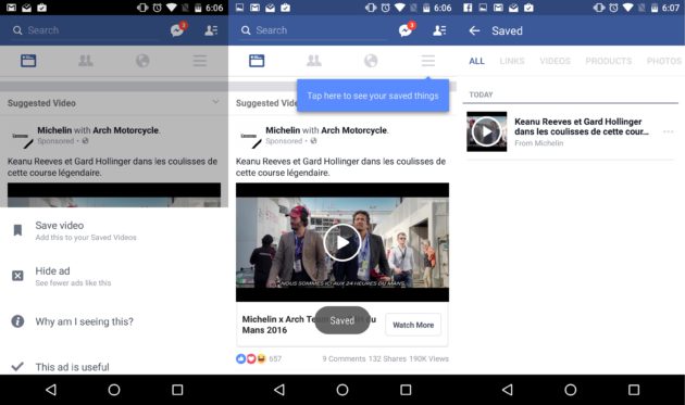 Facebook propose le visionnage de vidéo hors ligne