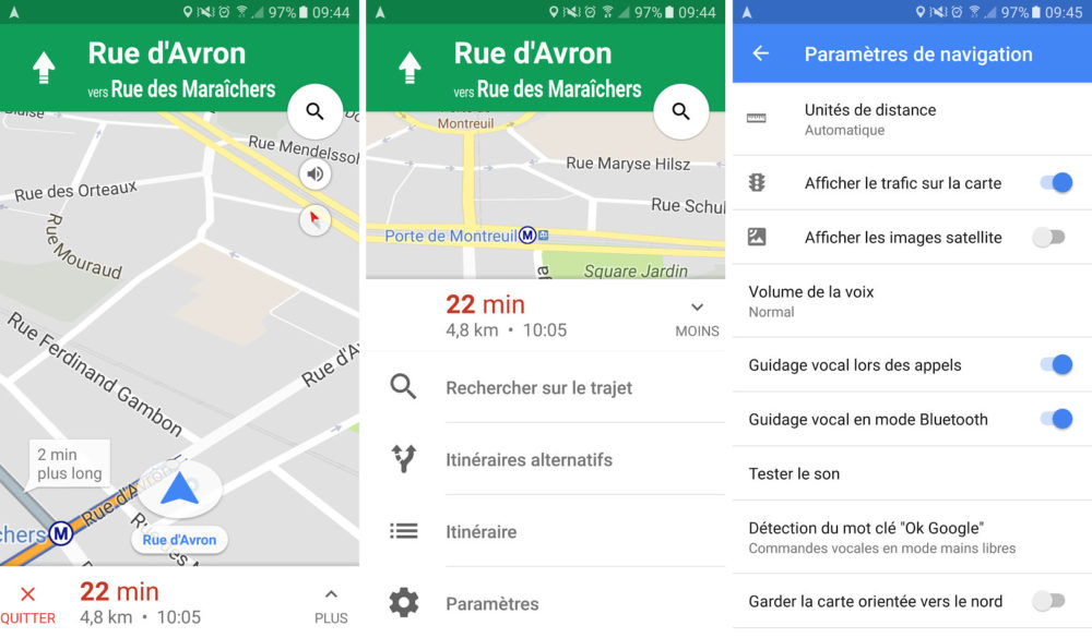 google-maps-navigation-interface