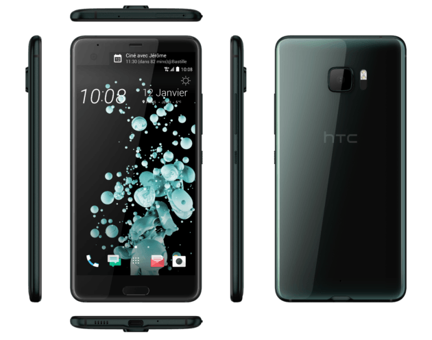 HTC U Ultra en version noire (nacre)