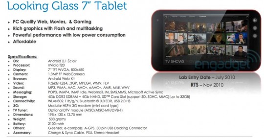 Rumeur : Quelques spéculations sur la future tablette 7 pouces de Dell