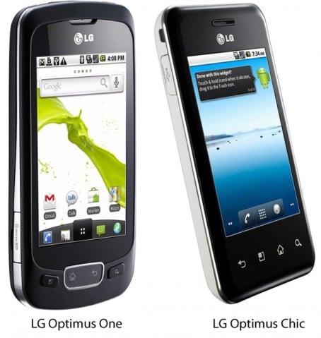 LG annonce les LG Optimus One et Optimus Chic sous Android 2.2 pour la France
