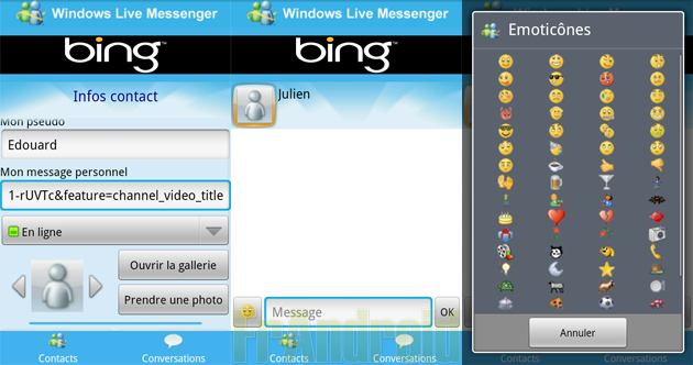 Windows Live Messenger by Miyowa est disponible sur l&rsquo;Android Market