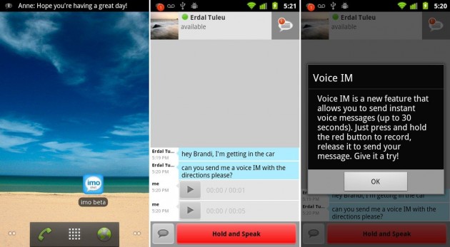 imo.im, le client de messagerie s&rsquo;offre une version beta sur Android