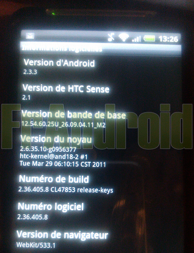 Les HTC Desire HD nus reçoivent actuellement Gingerbread par OTA !