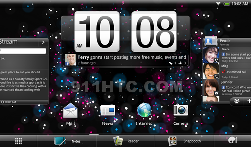 Des spécifications plus détaillées de la HTC Puccini (tablette de 10 pouces)