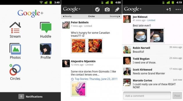 L&rsquo;application Google+ a été mise à jour sous Android