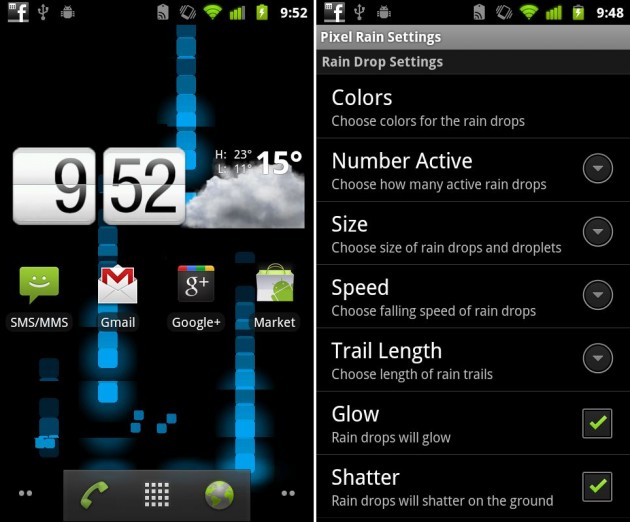 Pixel Rain, un fond d&rsquo;écran animé à tester sous Android
