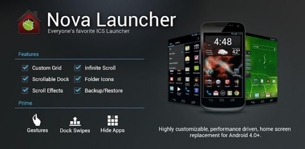 Nova Launcher, la version 1.0 du home personnalisé d&rsquo;Android Ice Cream Sandwich s&rsquo;invite sur l&rsquo;Android Market