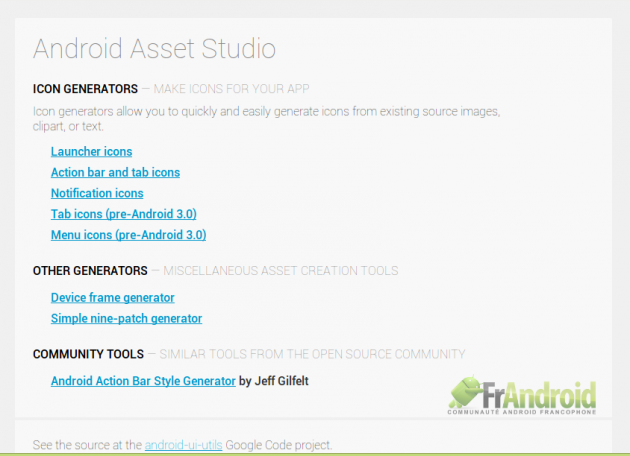android assets studio juillet 2012