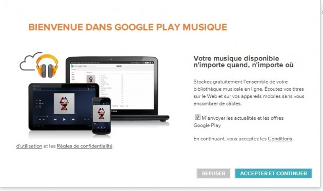 Google Play Musique, l&rsquo;achat et le stockage en ligne sont désormais officiellement disponibles en France