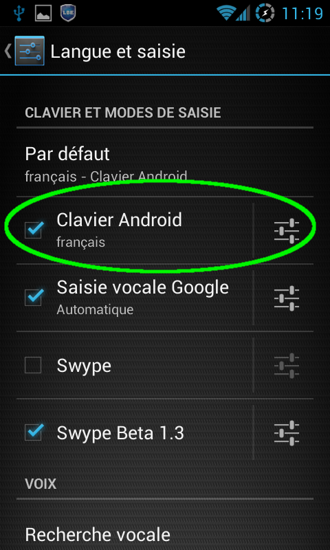 clavier android aosp 4.2 swype-parametre android