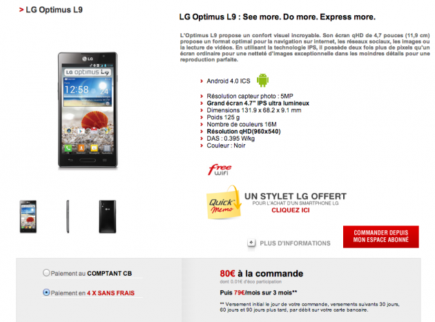 Free Mobile - LG Optimus L9