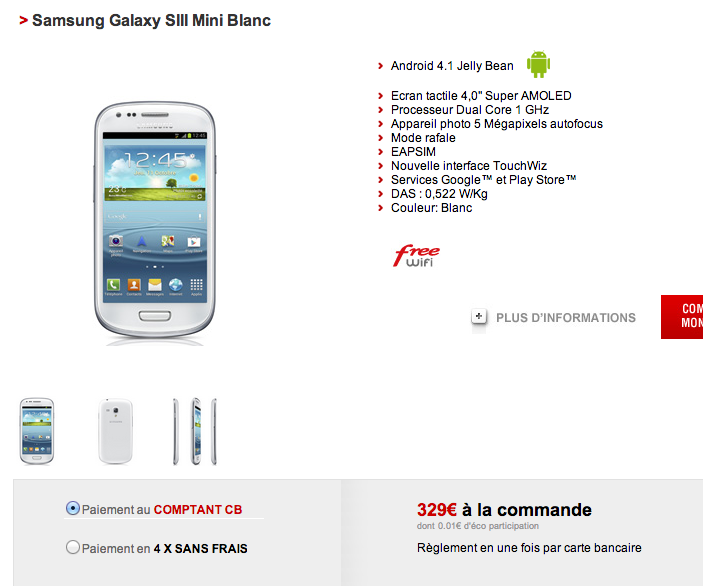 Galaxy S3 Mini - Free Mobile