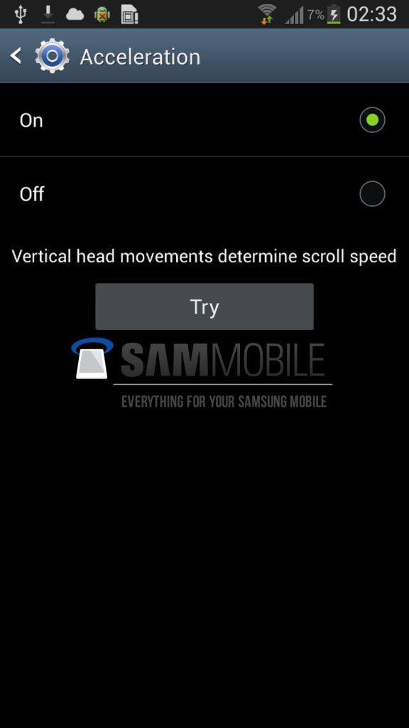 Samsung smart scroll