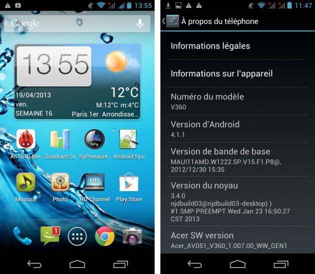 acer liquid e1 android 4.1.1