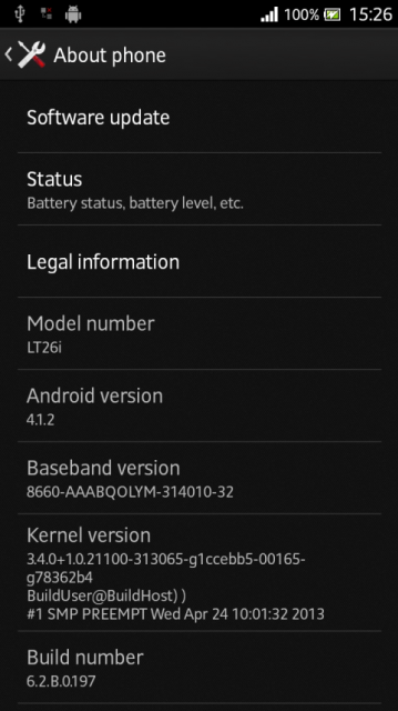 android 4.1.2 jelly bean sony xperia s build leak