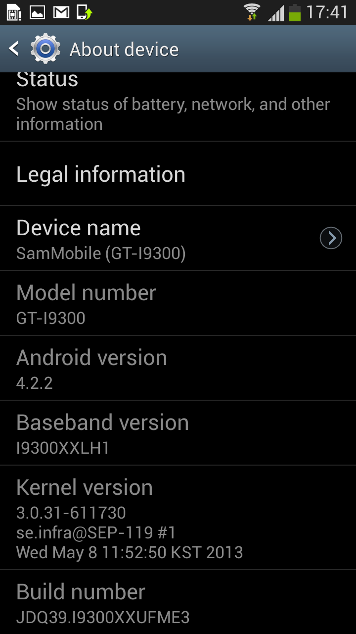 Première Fuite Dandroid 422 Sur Samsung Galaxy S3