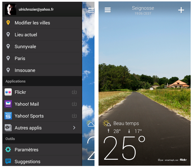 Yahoo vient de lancer une application météo sur Android ... - 672 x 584 png 338kB