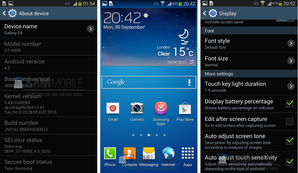 android 4.3 jelly bean samsung galaxy s4 gt-i9505 officiel official 0