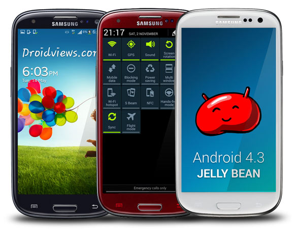 android 4.3 jelly bean samsung galaxy s3 decembre december 2013 ota update mise à jour