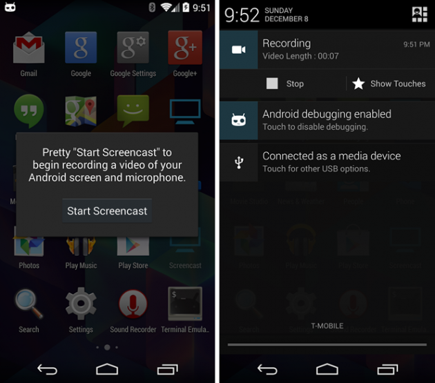android screencast beta koushik dutta cyanogenmod 11 nightlies