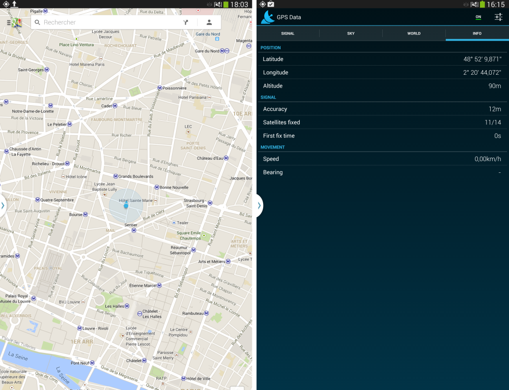 android frandroid test samsung galaxy note 10.1 2014 edition gps geolocalisation synchronisation images 0