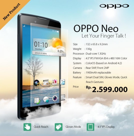 android oppo neo officiel indonésie image 0