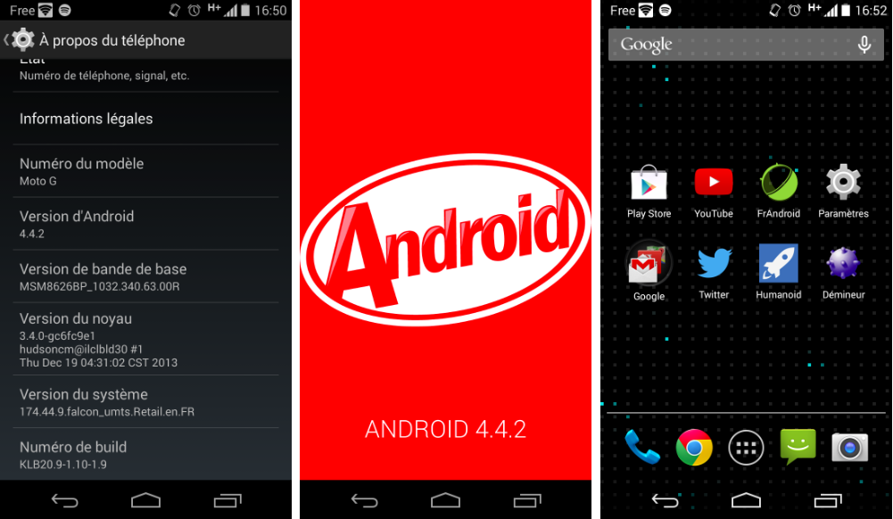 mise a jour android 4.4.4