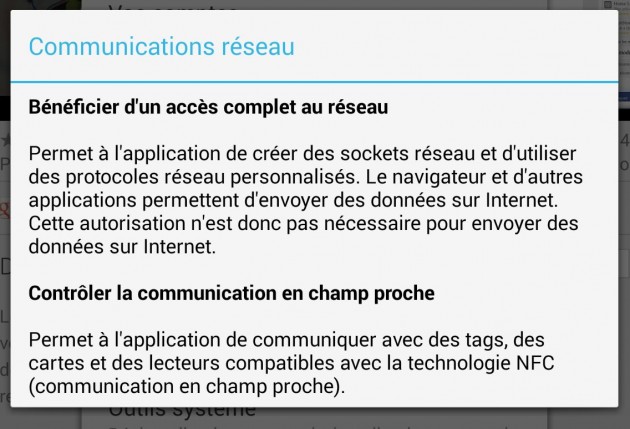 permission communication réseau