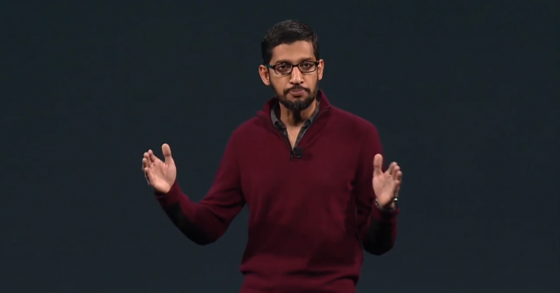 "On vous a envoyé une Google I/O à peu près de cette taille", Sundar Pichai. 