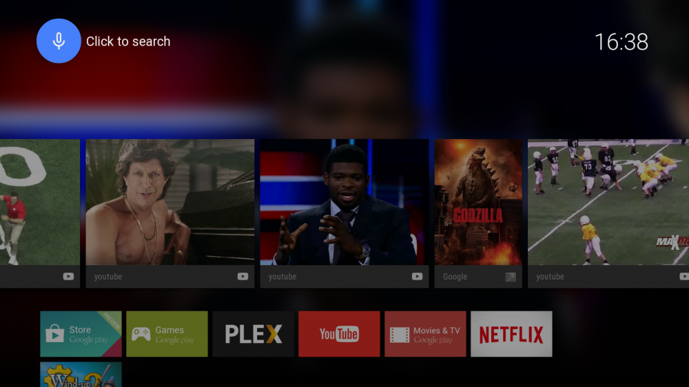 Android TV interface